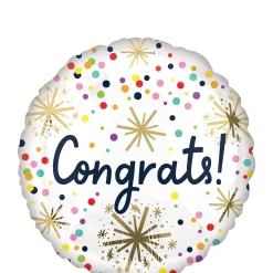 Confetti Sprinkle Congrats Foil Balloon, 18in