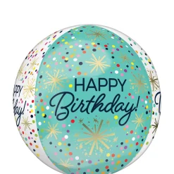 Confetti Sprinkle Happy Birthday Orbz Balloon, 15in x 16in