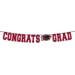 Congrats Grad Letter Banner, Assorted Colors