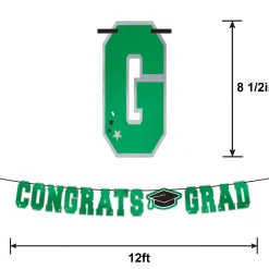 Congrats Grad Letter Banner, Assorted Colors