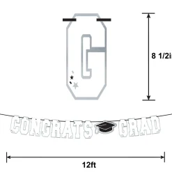 Congrats Grad Letter Banner, Assorted Colors