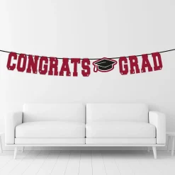 Congrats Grad Letter Banner, Assorted Colors