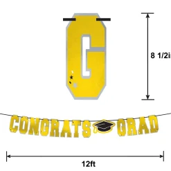 Congrats Grad Letter Banner, Assorted Colors
