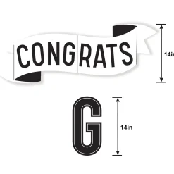 Congrats Grad Plastic & Metal Yard Sign Kit, 14in, 6pc