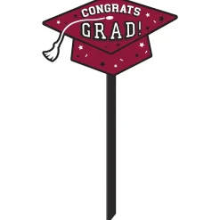 Congrats Grad Plastic Yard Stake, 20.5in, Assorted Colors