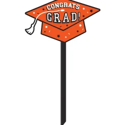 Congrats Grad Plastic Yard Stake, 20.5in, Assorted Colors
