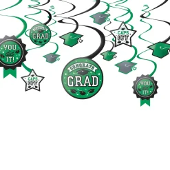 Congrats Grad Swirl Decorations, 12pc, Assorted Colors