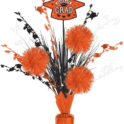 Congrats Grad Tinsel Burst Spray Centerpiece, 18in, Assorted Colors