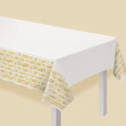 Congratulations Plastic Table Cover, 54in x 102in