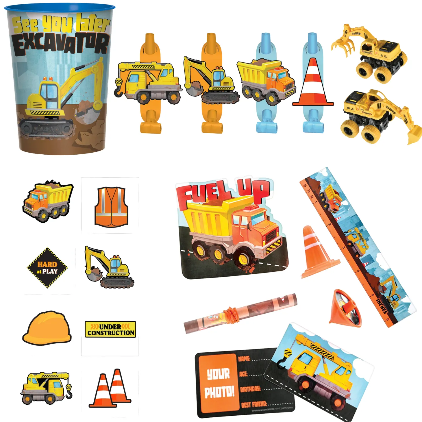 Construction Favor Kit for 8 Guests