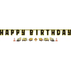 Construction Party Happy Birthday Banner