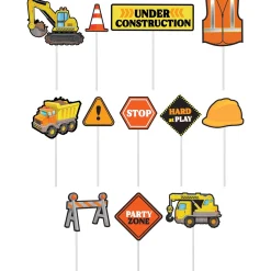 Construction Party Photo Backdrop with Props, 13pc