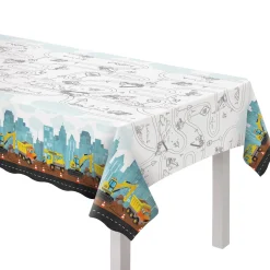 Construction Party Plastic Table Cover, 52in x 96in