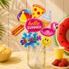 Cool Pool Party Cardstock & Plastic Photo Booth Props, 8pc