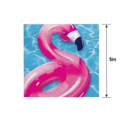 Cool Pool Party Flamingo Paper Beverage Napkins, 5in, 40ct