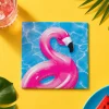Cool Pool Party Flamingo Paper Beverage Napkins, 5in, 16ct