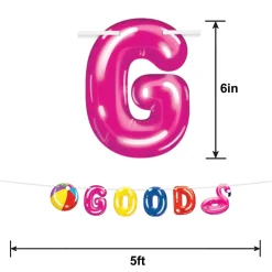 Cool Pool Party Good Vibes Cardstock Banner Set, 2pc, 5ft