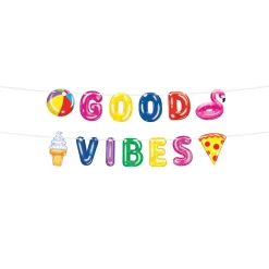 Cool Pool Party Good Vibes Cardstock Banner Set, 2pc, 5ft