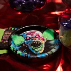 Creepy Carnival Black Light Reactive Paper Dessert Plates, 6.75in, 20ct