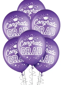 15ct, 12in, Congrats Grad Latex Balloons, Assorted Colors