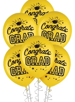 15ct, 12in, Congrats Grad Latex Balloons, Assorted Colors