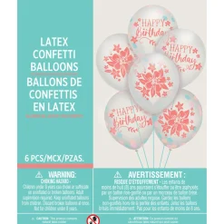 6ct, 12in, Free Spirit Boho Birthday Confetti Latex Balloons