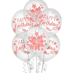 6ct, 12in, Free Spirit Boho Birthday Confetti Latex Balloons