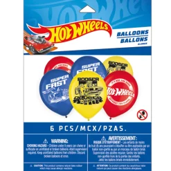 6ct, 12in, Hot Wheels Latex Balloons
