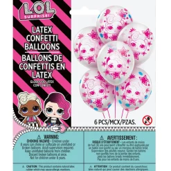 6ct, 12in, L.O.L. Surprise! Together 4-Eva Confetti Latex Balloons