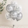 15ct, 12in, Silver & White Soft Jungle Baby Shower Latex Balloons