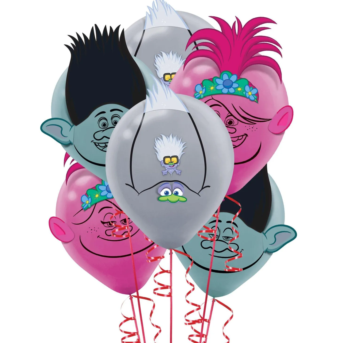 6ct, 12in, Trolls World Tour Latex Balloons