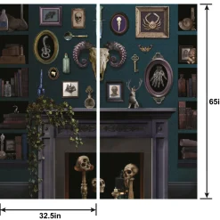 3D Dark Academia Plastic Scene Setter with Add-Ons, 5.4ft x 5.4ft