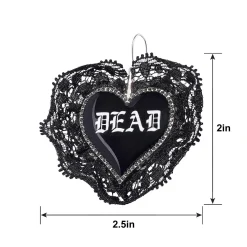 Dead Heart Black Lace Drop Earrings
