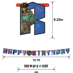Descendants 4 Add an Age Cardstock Birthday Banner Set, 2pc
