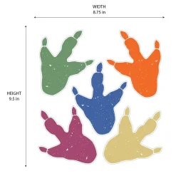 Diggin Dino Vinyl Footprint Window Clings, 12pc