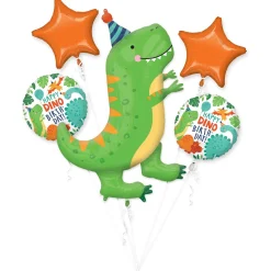 Dino-Mite Birthday Balloon Bouquet, 5pc