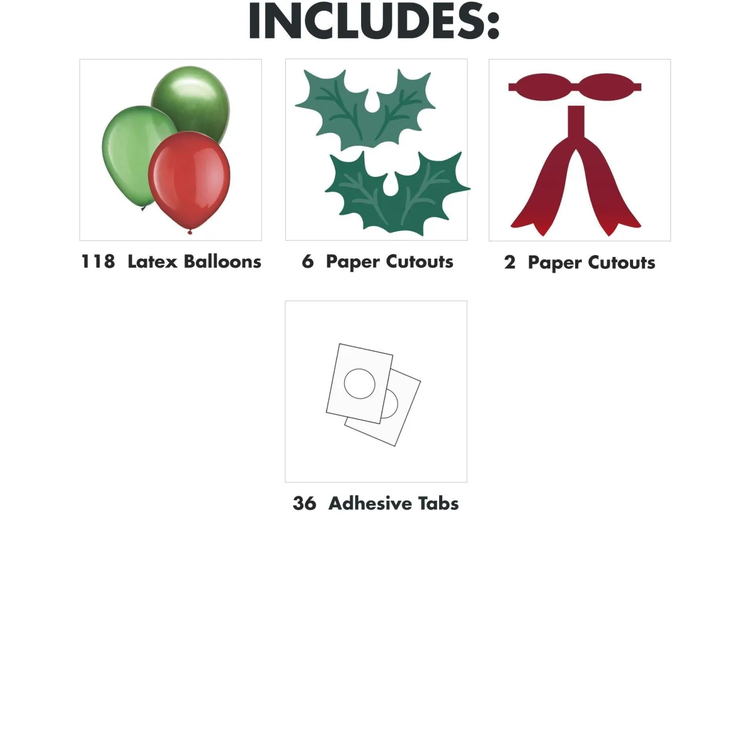 DIY Air-Filled Christmas Latex Balloon Wreath Kit, 37in