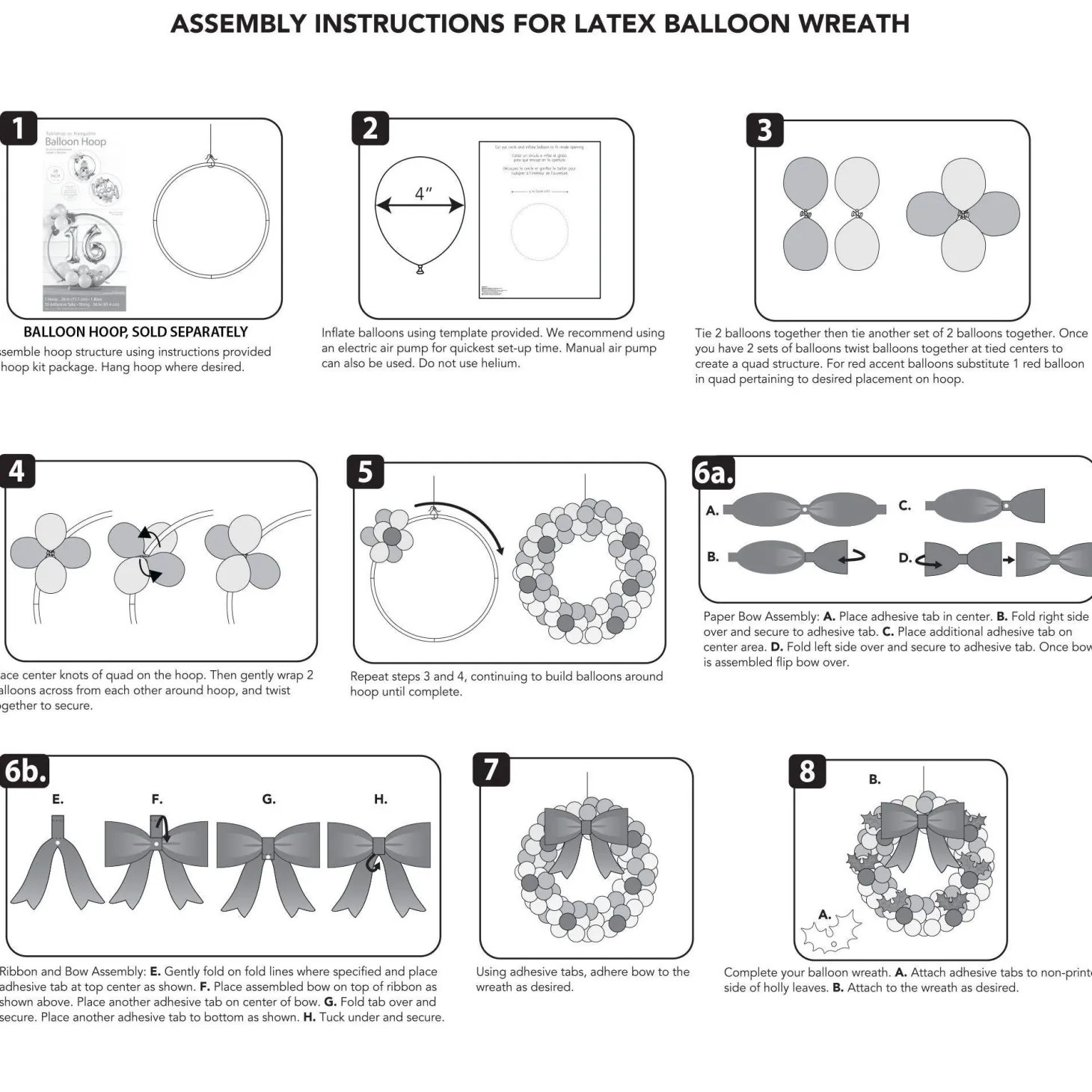 DIY Air-Filled Christmas Latex Balloon Wreath Kit, 37in