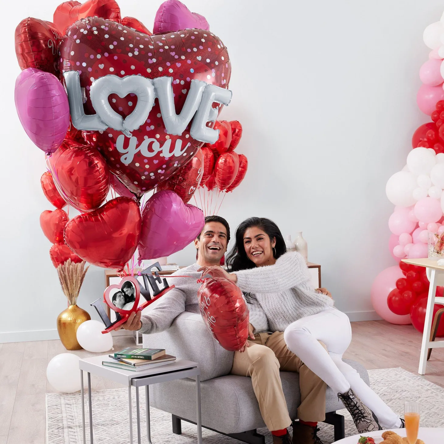 3D Love You Valentine's Day Heart Foil Balloon, 36in