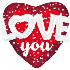 3D Love You Valentine's Day Heart Foil Balloon, 36in