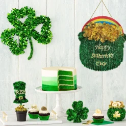 3D Mini Green St. Patrick's Day Tinsel Shamrock
