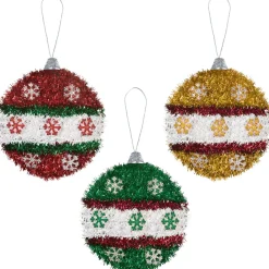 3D Tinsel Christmas Ornament, 5.25in x 6in
