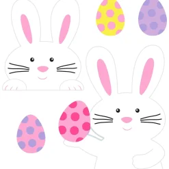 Easter Bunnies & Eggs Yard Stakes 5ct