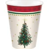 Elegant Evergreen Paper Cups, 9oz, 8ct
