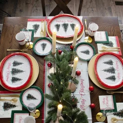Elegant Evergreen Paper Dessert Plates, 7in, 20ct
