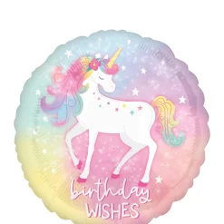 Enchanted Unicorn Birthday Round Foil Balloon, 18in