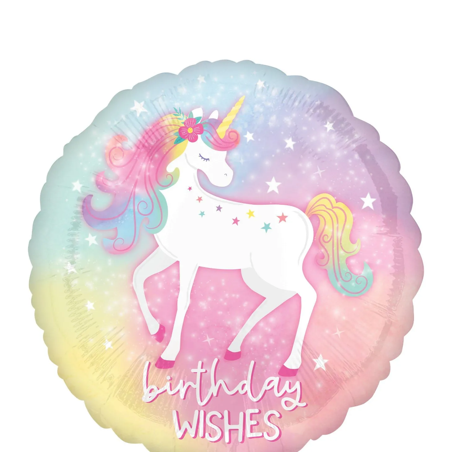 Enchanted Unicorn Birthday Round Foil Balloon, 18in