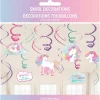 Enchanted Unicorn Foil Swirl Decorations, 12ct