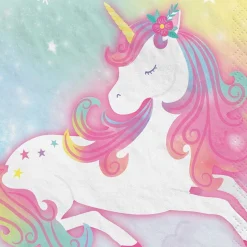 Enchanted Unicorn Paper Beverage Napkins, 5in, 16ct