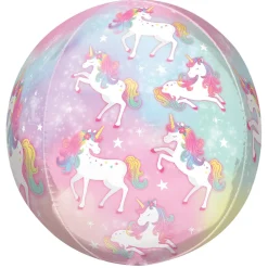 Enchanted Unicorn Plastic Balloon, 15in x 16in - See Thru Orbz